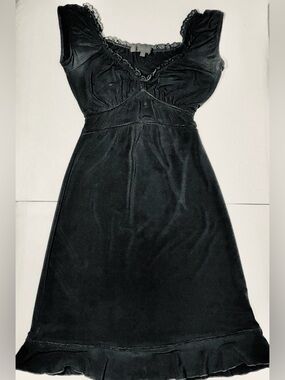 Arden B. Black Dress Ruffle Hem Lace Trim Women’s, Size Small